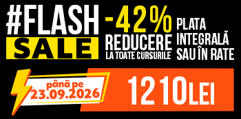 #FlashSale - platesti doar 1210 Lei. Ai 42% reducere la cursuri. #FlashSale - platesti doar 1210 Lei. Ai 42% reducere la cursuri.