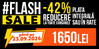 #FlashSale - platesti doar 1650 Lei. Ai 42% reducere la cursuri. #FlashSale - platesti doar 1650 Lei. Ai 42% reducere la cursuri.
