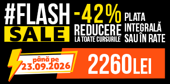 #FlashSale - platesti doar 2260 Lei. Ai 42% reducere la cursuri. #FlashSale - platesti doar 2260 Lei. Ai 42% reducere la cursuri.