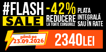 #FlashSale - platesti doar 2340 Lei. Ai 42% reducere la cursuri. #FlashSale - platesti doar 2340 Lei. Ai 42% reducere la cursuri.