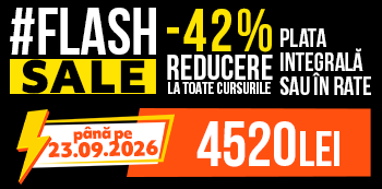 #FlashSale - platesti doar 4520 Lei. Ai 42% reducere la cursuri. #FlashSale - platesti doar 4520 Lei. Ai 42% reducere la cursuri.