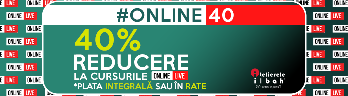 #Online40 - 40% Reducere la cursurile Online LIVE #Online40 - 40% Reducere la cursurile Online LIVE