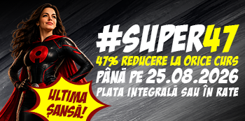 #Super47 - Oricine poate fi un supererou cu skill-ul potrivit. Ai 47% reducere la toate cursurile! #Super47 - Oricine poate fi un supererou cu skill-ul potrivit. Ai 47% reducere la toate cursurile!