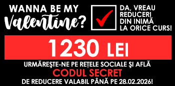Be my Valentine! Platesti doar 1230 Lei folosind codul secret cu reduceri din inima. Be my Valentine! Platesti doar 1230 Lei folosind codul secret cu reduceri din inima.